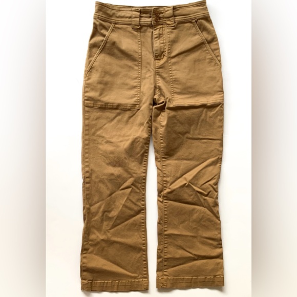 JOIE Woman Mason Cropped Cotton-blend Twill Straight-leg Pants Camel - Picture 2 of 9